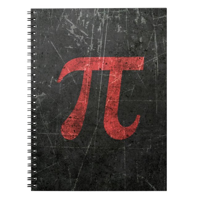 Carnet Symbole rouge rayé et âgé de maths de pi sur le (Devant)