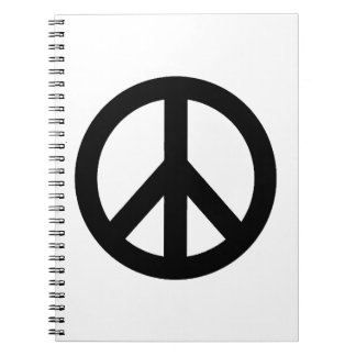 CARNET SYMBOLE SYMBOLE DE LA PAIX BLANC NOIR