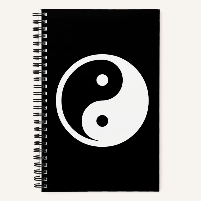 Carnet Symbole Yin Yang - dessin de tatouage solide 2 (Recto)