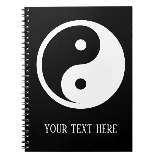 Carnet Symbole Yin Yang - dessin de tatouage solide 2 (Devant)