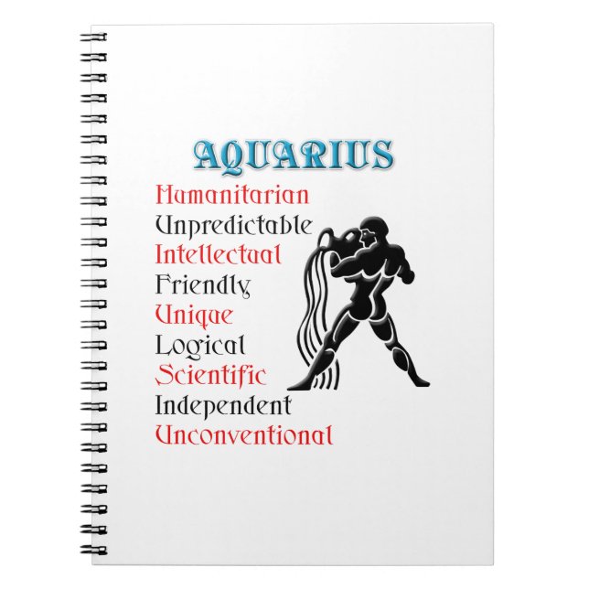 Carnet SYMBOLE Zodiaque Aquarius Horoscope (Devant)