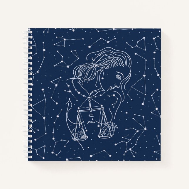 Carnet Symbole Zodiaque de la Girl Libra (Devant)