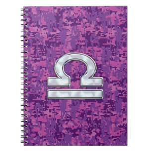 Carnet Symbole Zodiaque de la Libra moderne sur Camo numé
