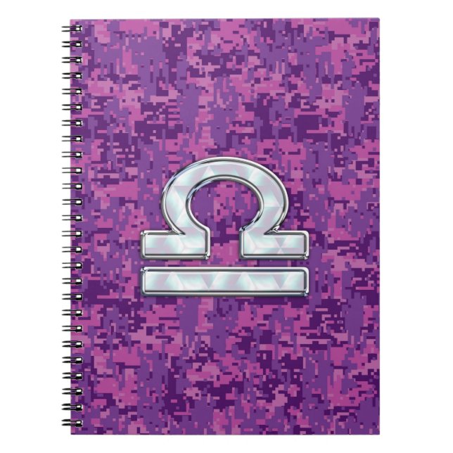Carnet Symbole Zodiaque de la Libra moderne sur Camo numé (Devant)