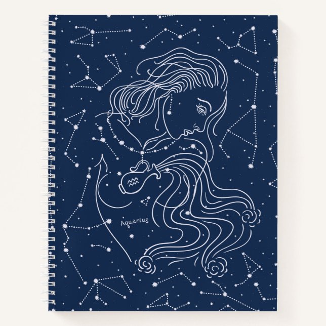 Carnet SYMBOLE Zodiaque FILLE Aquarius (Devant)