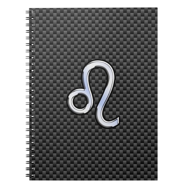 Carnet Symbole Zodiaque Leo d'argent sur l'impression de  (Devant)