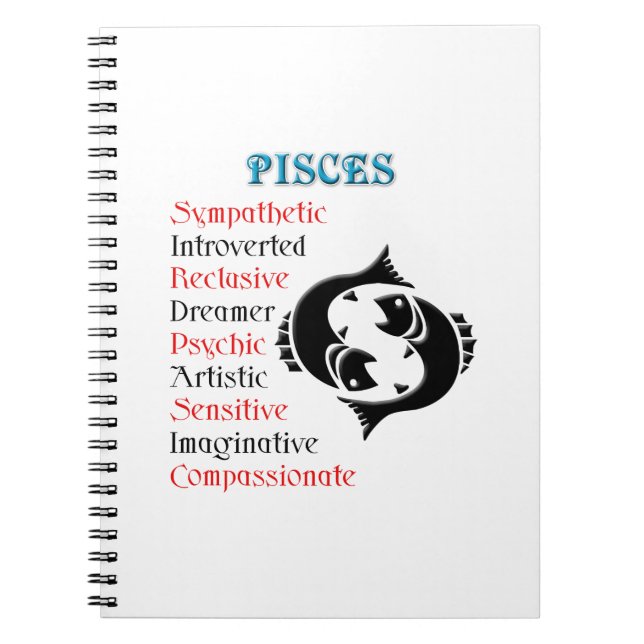 Carnet Symbole zodiaque Pisces Horoscope (Devant)