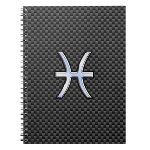 Carnet Symbole zodiaque Pisces sur l'impression de fibre