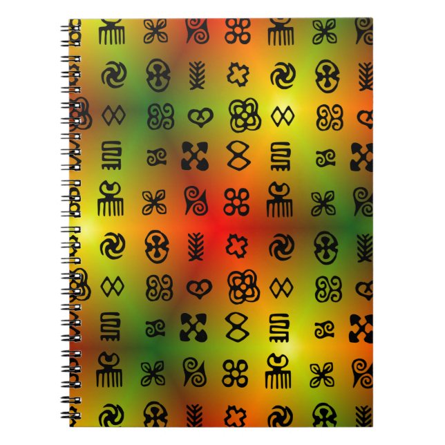 Carnet Symboles Adinkra Aux Couleurs Africaines (Devant)