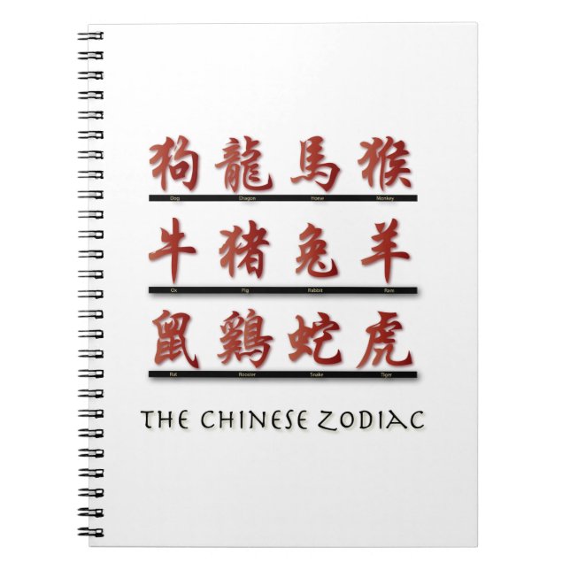 Carnet Symboles chinois du zodiaque (Devant)