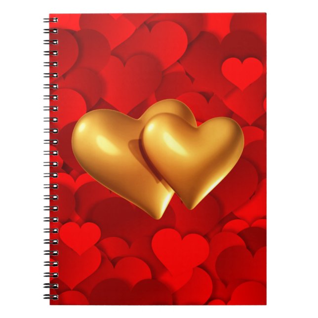 Carnet Symboles d'amour en forme de cœur (Devant)