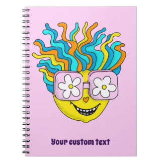 Carnet Sympathique caractère souriant avec lunettes roses