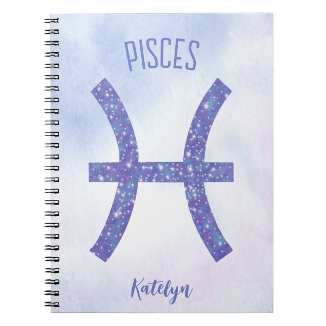 Carnet Sympathique Pisces Astrologie Signe Personnalisé V (Devant)