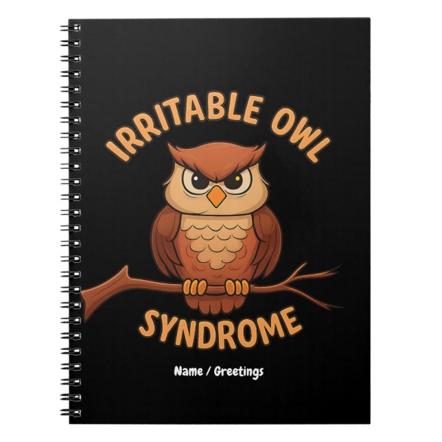 Carnet Syndrome de Chouette Irritable Drôle Chouette en C (Devant)