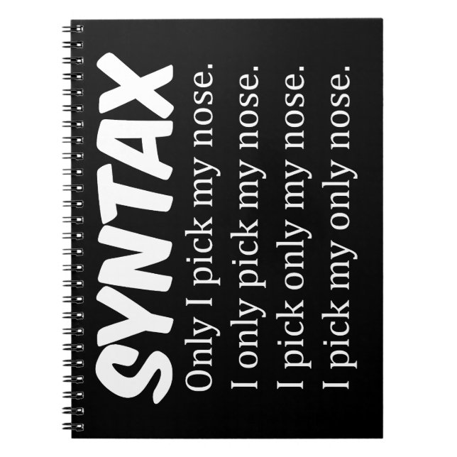 Carnet Syntaxe Collecte drôle de nez (Devant)