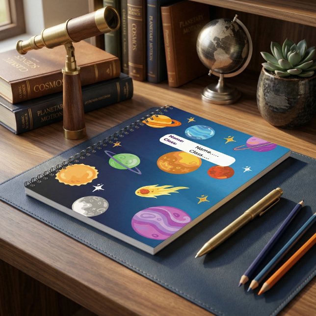 Carnet Système solaire avec Soleil et Planètes Personnali (Solar System Planets Astronomy Personalized Space Science Notebook for Students
)