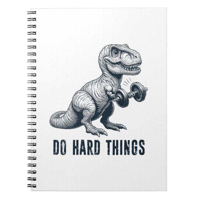 Carnet T-Rex Faire Des Choses Dures Jouer Des Cartes (Devant)