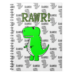 Carnet T-Rex mignon et en colère avec Motif noir et blanc