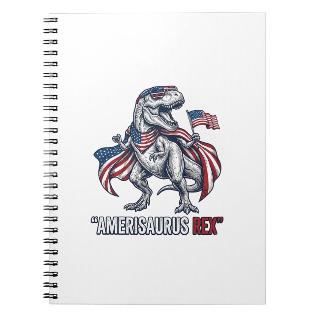 Carnet T-Rex patriotique Amerisaurus Rex Design de T-shir (Devant)
