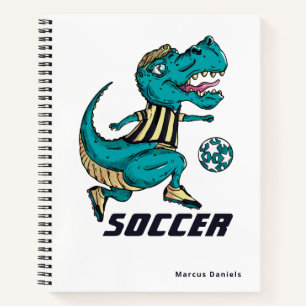 Carnet T-Rex Soccer Player Sports avec nom