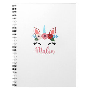 Carnet T-Shir Licorne Florale Magique Malia Mignon Pour F