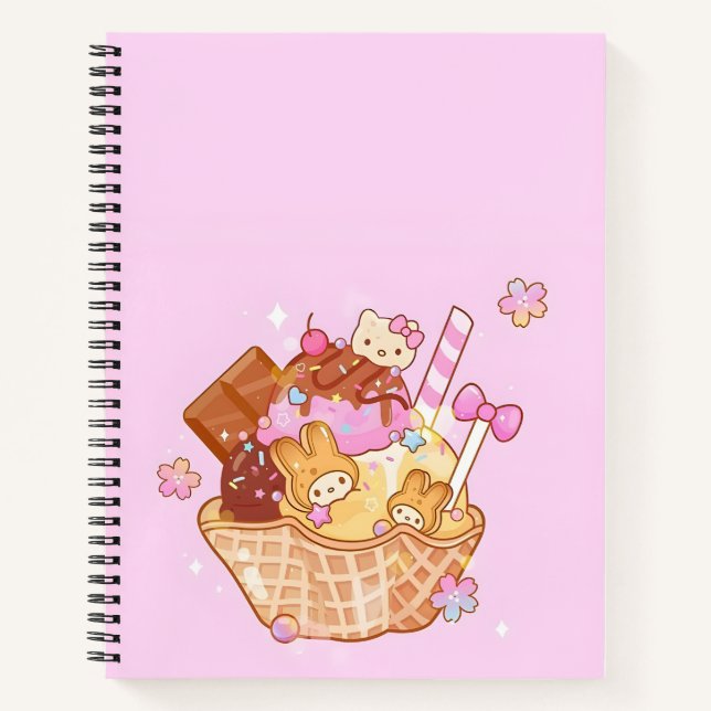 Carnet T-shirt Bunny Sundae Magique Sweet Kawaii Dessert (Devant)