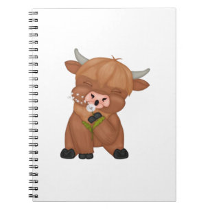 Carnet T-shirt classique de la vache de Highland et du ch