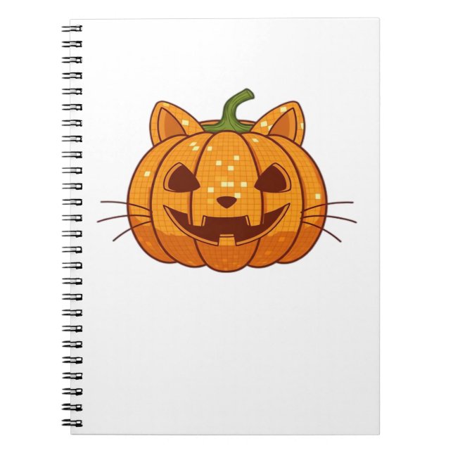 Carnet T-shirt classique Disco Cat Jack o'Lantern (Devant)