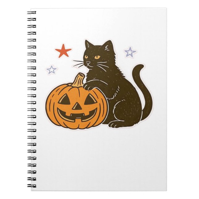 Carnet T-shirt classique éffrayant pour Halloween Kitty (Devant)