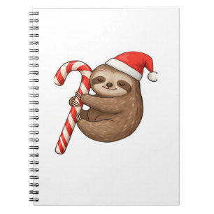 Carnet T-shirt classique Paresseux de Noël étreignant un