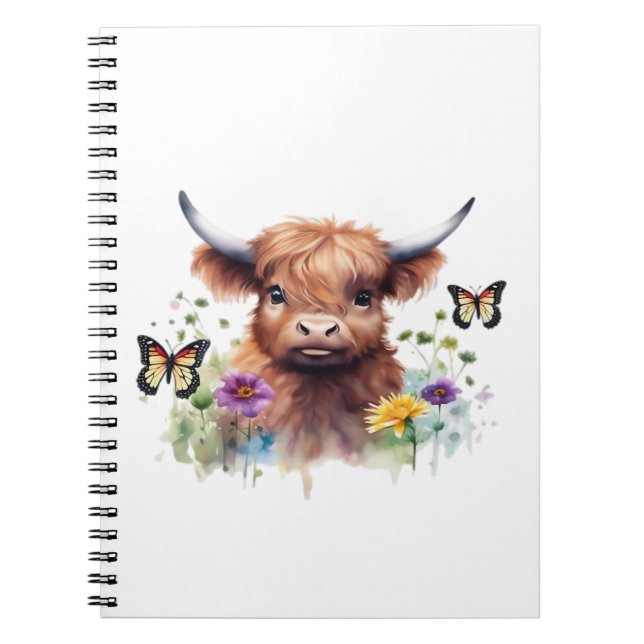 Carnet T-shirt classique pour bébé vache de la Highland L (Devant)
