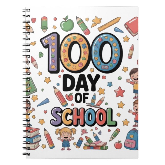 Carnet T-Shirt de la 100e journée d'école amusante | Enfa (Devant)