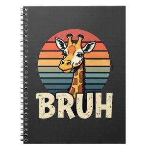 Carnet T-shirt drôle d'animal girafe visage meme festif N