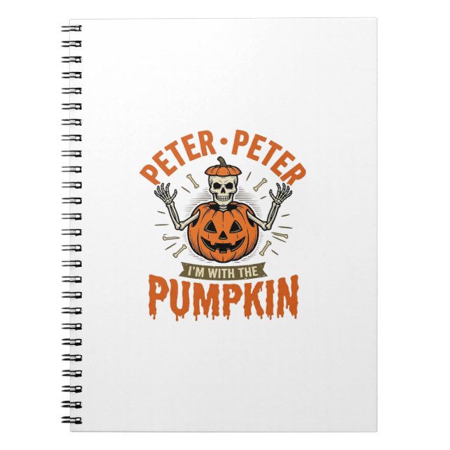 Carnet T-shirt drôle de squelette d'Halloween Peter Peter (Devant)