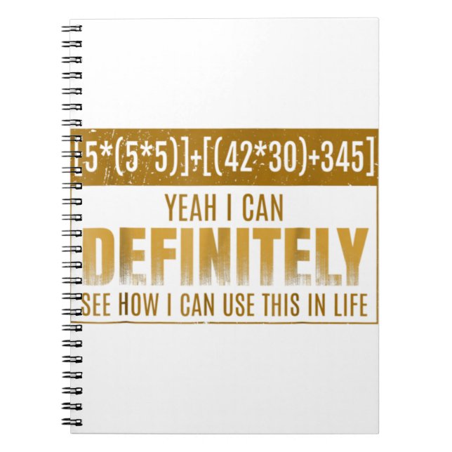 Carnet T-shirt équation Math drôle Je déteste Math Puns S (Devant)