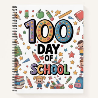Carnet T-Shirt Fun du 100e jour d'école | Enfants colorés