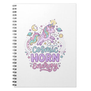 Carnet T-shirt graphique pastel mignon énergie corne cosm