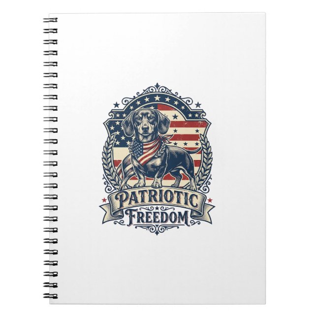 Carnet T-shirt graphique vectoriel de teckel patriotique_ (Devant)