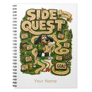 Carnet T-Shirt personnalisé drôle de Side Quest pour les 
