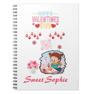 Carnet T-shirt pour enfants Saint-Valentin d'un joli peti