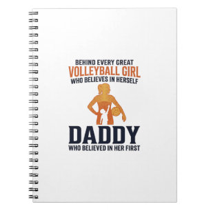 Carnet T-shirt vintage avec gravure Papa Fille de Volleyb