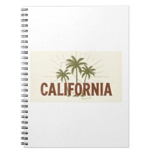 Carnet T-shirt vintage de Californie   Graphisme Rétro Pa