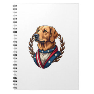 Carnet T-shirt vintage patriotique Heritage Golden Retrie
