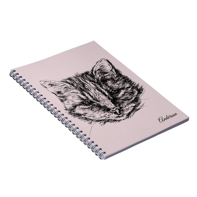 Carnet Tabby Cat Drawing (Côté Droit)