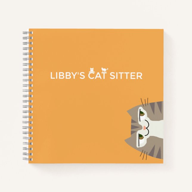 Carnet Tabby Cat Pet assis (Devant)