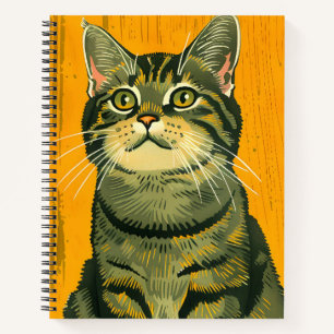 Carnet Tabby gris rayé minimaliste