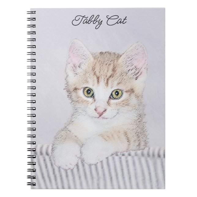 Carnet Tabby Orange Kitten Peinture - Art Chat original (Devant)