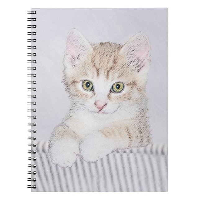 Carnet Tabby Orange Kitten Peinture - Art Chat original (Devant)