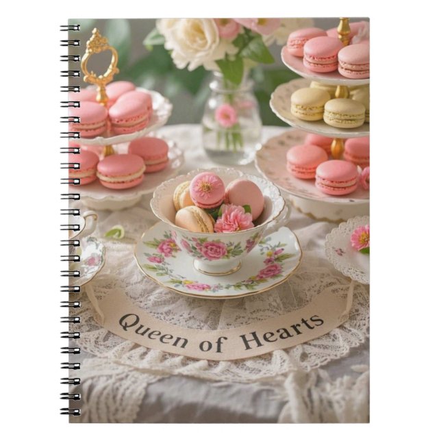 Carnet Table fleurie, tasses d'eau, plateaux en gradins m (Devant)