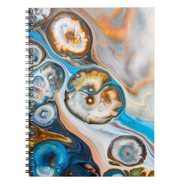 Carnet Tableau abstrait bleu et blanc (Devant)
